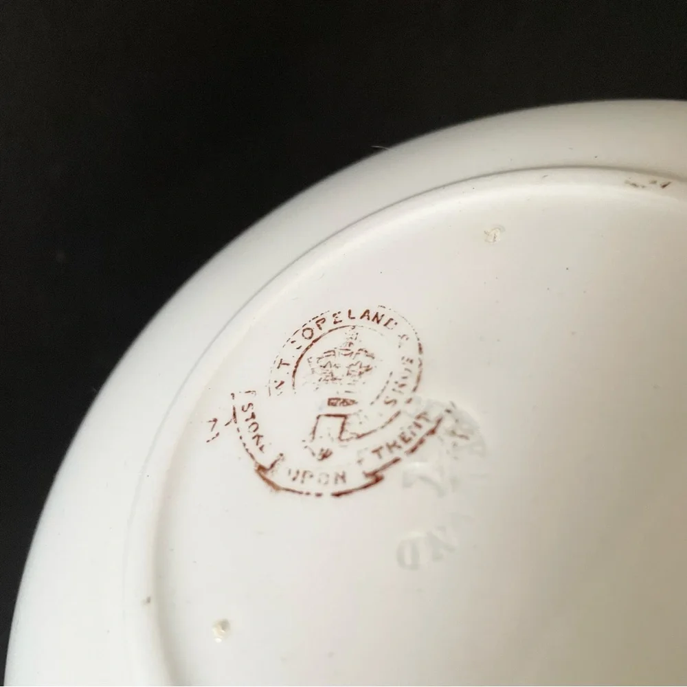 SET of 4 Brown Acora Cups & Saucers - Antique Spode Copeland